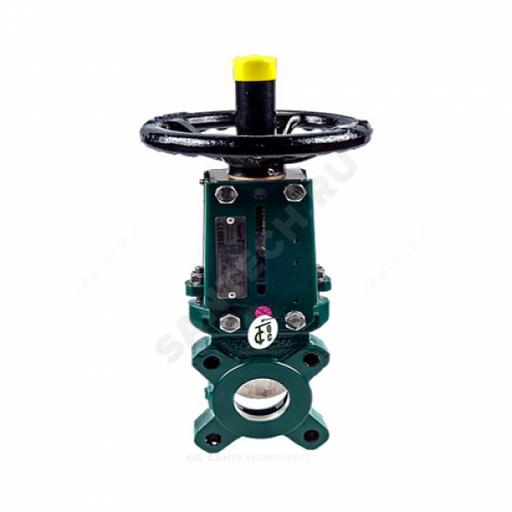 Задвижка шиберная односторонняя чугунная VG3400-00NI Ду 250 Ру10 межфланцеваяанцевая со штурвалом уплотнение: нитрил Tecofi VG3400-00NI0250 фото 7