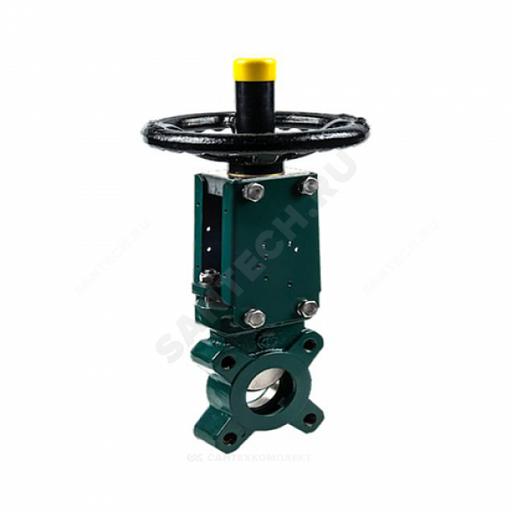 Задвижка шиберная односторонняя чугунная VG3400-00NI Ду 400 Ру7 межфланцеваяанцевая со штурвалом уплотнение: нитрил Tecofi VG3400-00NI0400 фото 2