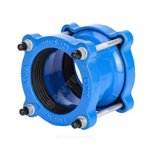 Муфта чугунная соединительная Ду 150 (Дн 159-182) Ру16 L=180мм ДРК фото 2