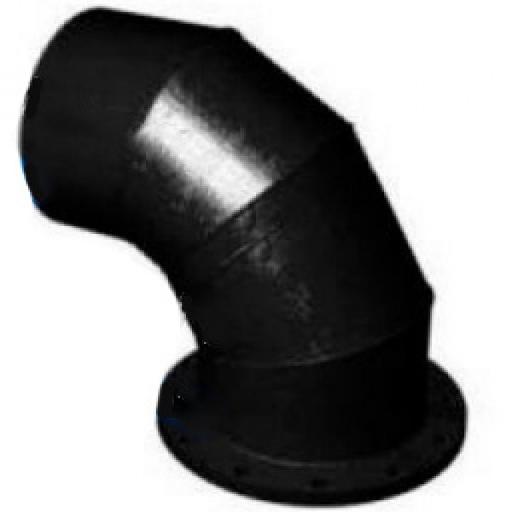 Колено фланец гладкий конец УФГ 300 чугунное ВЧШГ с ЦПП фото 1