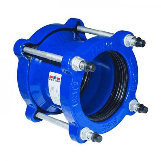 Муфта чугун соединительная Ду 125 (Дн 132-146) Ру16 L=150мм ДРК Сектор фото 1