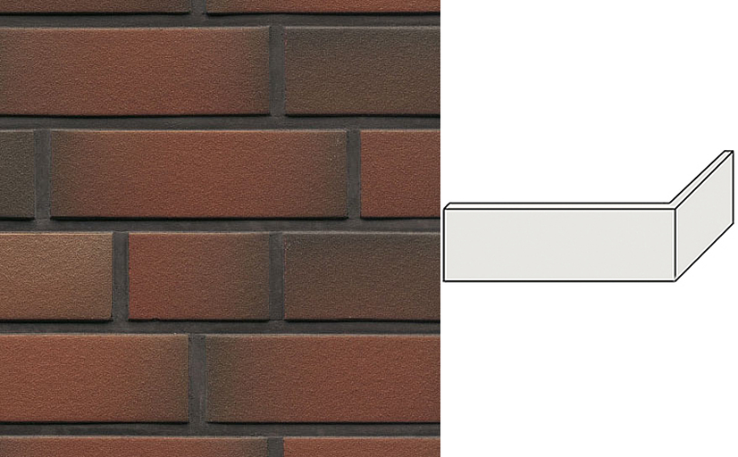 Клинкерная плитка угловая ручной формовки Feldhaus Klinker NF 14 W382 cerasi viva liso 240*71*115*14 мм фото 1