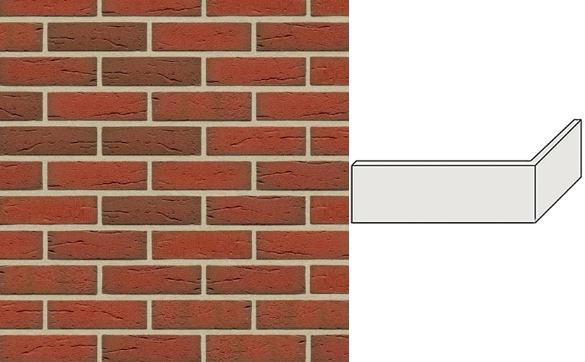 Клинкерная плитка угловая ручной формовки Feldhaus Klinker NF 9 W307 ardor rustico 240*71*115*9 мм фото 1