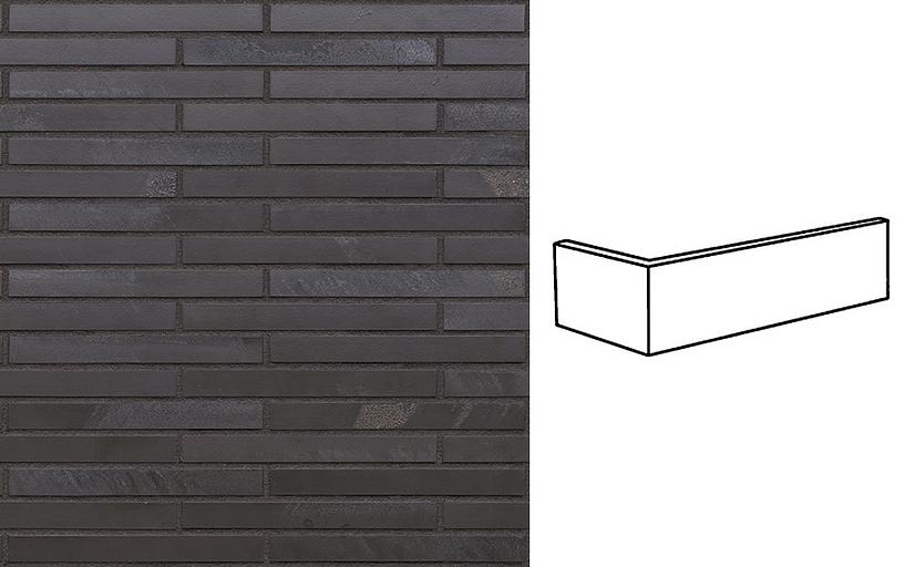 Клинкерная плитка угловая King Klinker KING SIZE LF05 Black heart, 240*52*115*14 мм фото 1