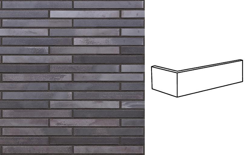 Клинкерная плитка угловая King Klinker KING SIZE LF18 Obsidian shadow, 240*52*115*14 мм фото 1