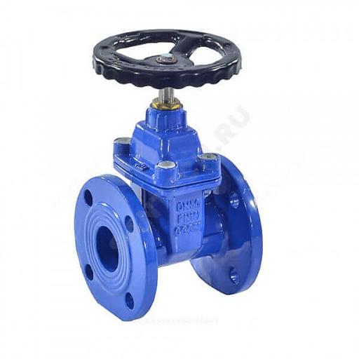 Задвижка чугун 30ч39р МЗВ обрезиненный клин c гайкой Ду 250 Ру16 Тмакс=120C фл чёрн/штур . фото 1