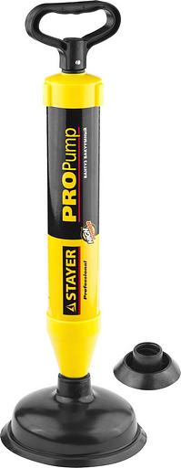 STAYER PROPump, d 70, 160 мм, вакуумный вантуз с двумя адаптерами, Professional (51925) фото 1