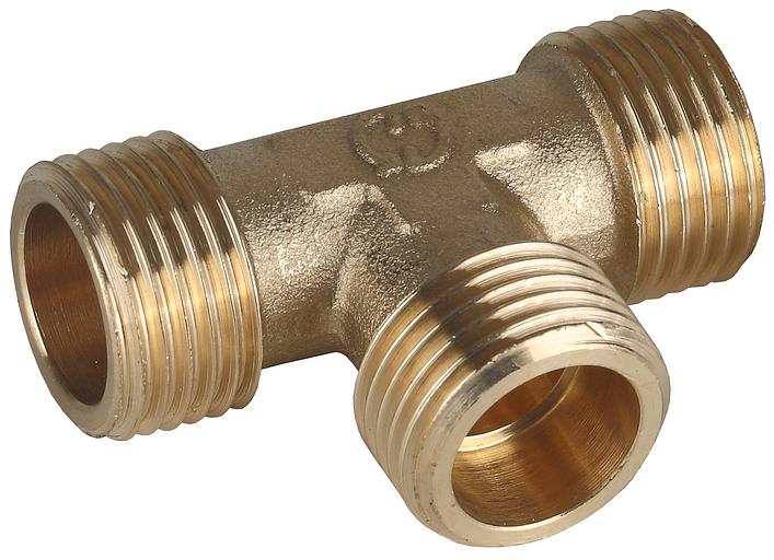 GENERAL FITTINGS наружная резьба 1″, латунь, тройник (51054-1) фото 1