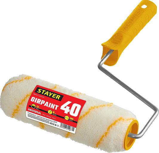 STAYER GIRPAINT, 40 х 180 мм, бюгель 6 мм, ворс 12 мм, полиакрил, все виды ЛКМ, малярный валик (0315-18) фото 2