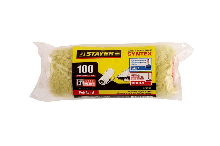 STAYER SYNTEX, 30 х 100 мм, бюгель 6 мм, ворс 12 мм, полиакрил, все виды ЛКМ, малярный ролик (0219-10) фото 2