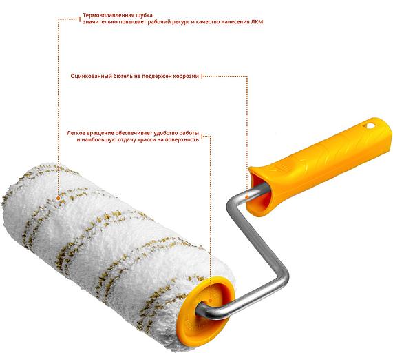 STAYER MICROTEX, 48 х 180 мм, бюгель 8 мм, ворс 9 мм, для агрессивных сред, малярный валик, Professional (0341-18) фото 2