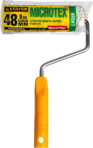 STAYER MICROTEX, 48 х 180 мм, бюгель 8 мм, ворс 9 мм, для агрессивных сред, малярный валик, Professional (0341-18) фото 3