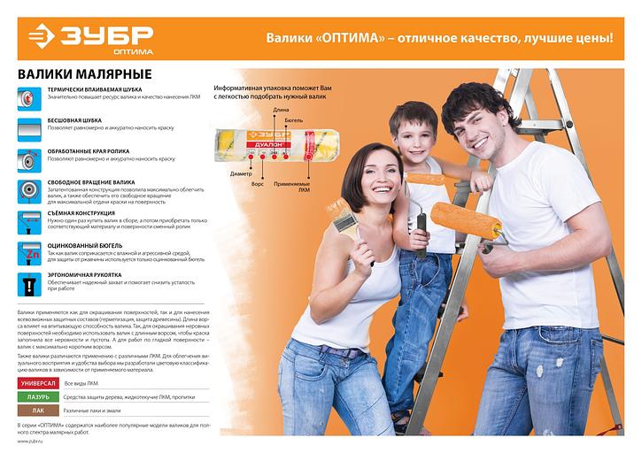 ЗУБР ОПТИМА-МИКРОТЕКС, 40 х 240 мм, бюгель 6 мм, ворс 7 мм, микрофибра, для средств защиты дерева, малярный валик (03545-24) фото 3