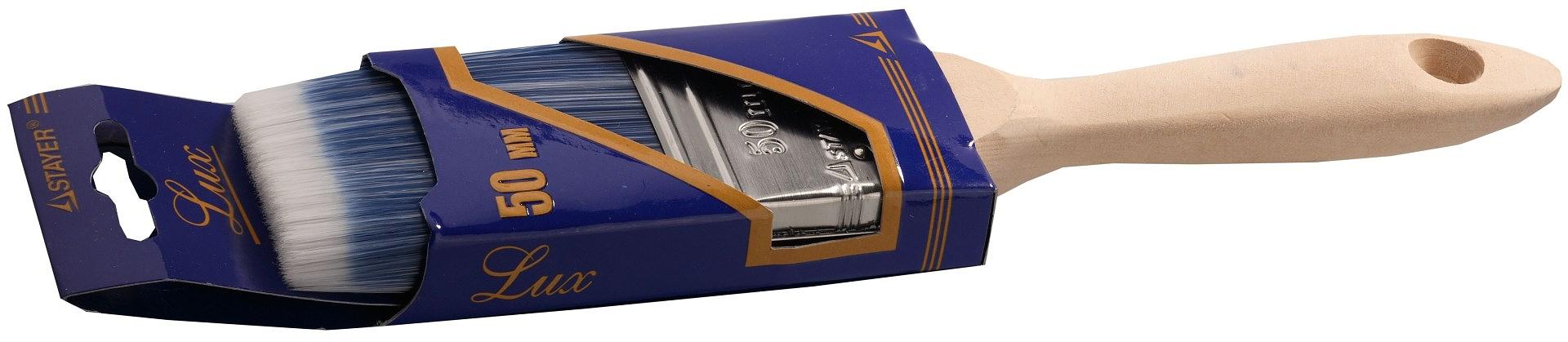 STAYER AQUA-LUX, 75 мм, 3″, искусственная щетина, деревянная ручка, для воднодисперсионных и акриловых ЛКМ, плоская кисть (01055-075) фото 2