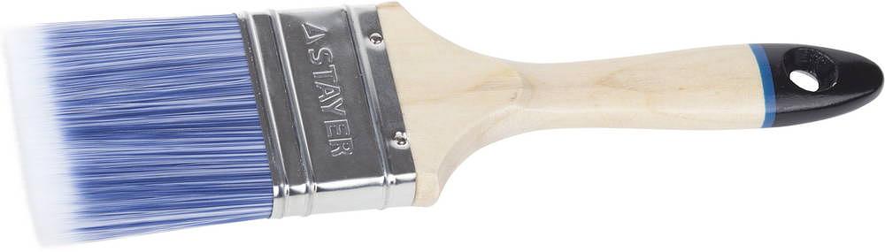 STAYER AQUA, 63 мм, 2.5″, искусственная щетина, деревянная ручка для воднодисперсионных и акриловых ЛКМ, плоская кисть (01062-063) фото 1