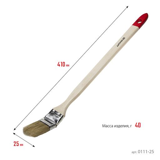 STAYER UNIVERSAL, 25 мм, 1″, светлая натуральная щетина, деревянная ручка, все виды ЛКМ, радиаторная кисть (0111-25) фото 4