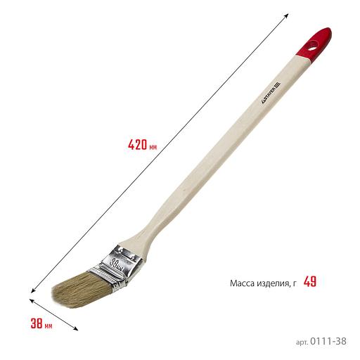 STAYER UNIVERSAL, 38 мм, 1.5″, светлая натуральная щетина, деревянная ручка, все виды ЛКМ, радиаторная кисть (0111-38) фото 4
