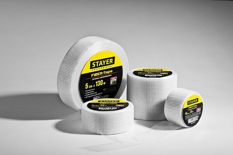 STAYER FIBER-Tape, 5 см х 90 м, 3 х 3 мм, самоклеящаяся серпянка, Professional (1246-05-90) фото 3