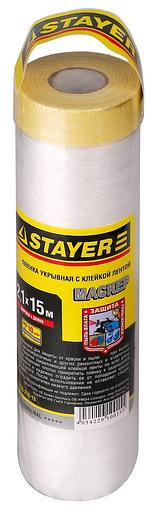 STAYER 2.1 х 15 м, 9 мкм ПВД, защитная пленка-маскер с клейкой лентой (12255-210-15) фото 1