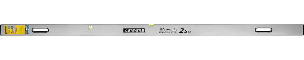 STAYER GRAND 2.5 м, точность 1 мм/м, 2 глазка, Правило с уровнем и ручками, (10752-2.5) фото 1