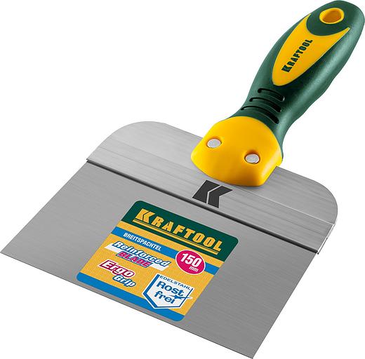 KRAFTOOL 150 мм, высокое полотно, алюминиевая направляющая, двухкомпонентная ручка, нержавеющий фасадный шпатель (10036-150) фото 5