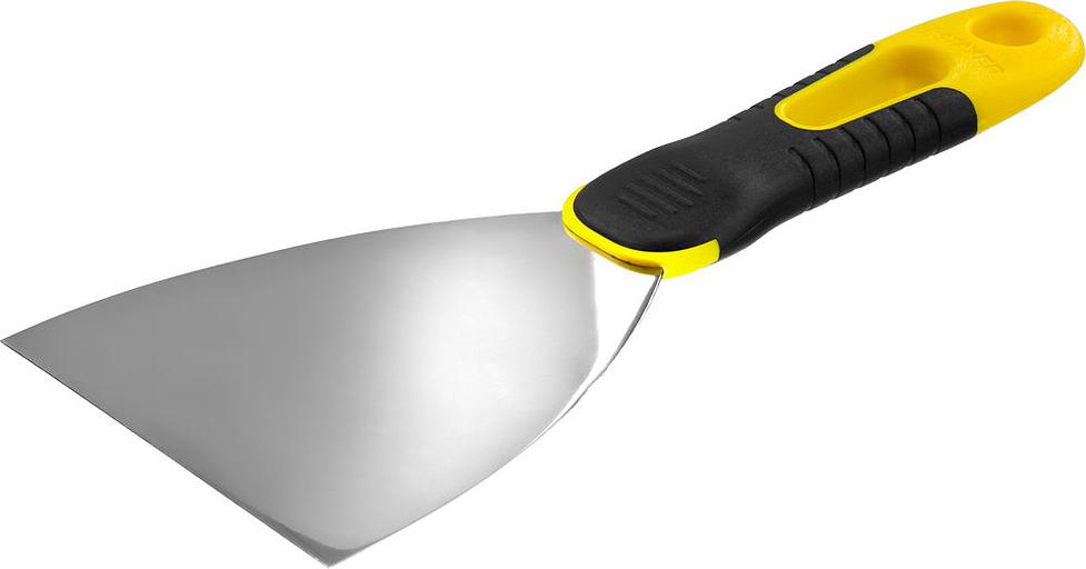 STAYER PROFlat, 100 мм, х-образное профилированное полотно, облегченная двухкомпонентная ручка, нержавеющий шпатель (10045-10) фото 1