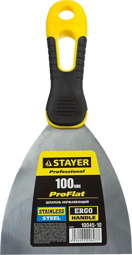 STAYER PROFlat, 100 мм, х-образное профилированное полотно, облегченная двухкомпонентная ручка, нержавеющий шпатель (10045-10) фото 3
