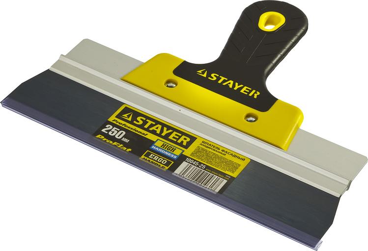 STAYER PROFlat, 250 мм, алюминиевая направляющая, двухкомпонентная ручка, анодированный фасадный шпатель (10045-25) фото 3