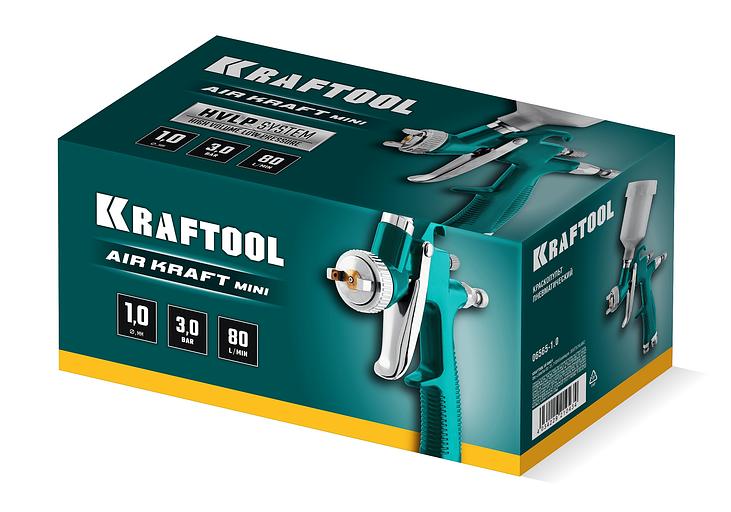 KRAFTOOL AIRKRAFT MINI, HVLP, 1 мм, пневматический краскопульт с верхним бачком (06565-1.0) фото 7