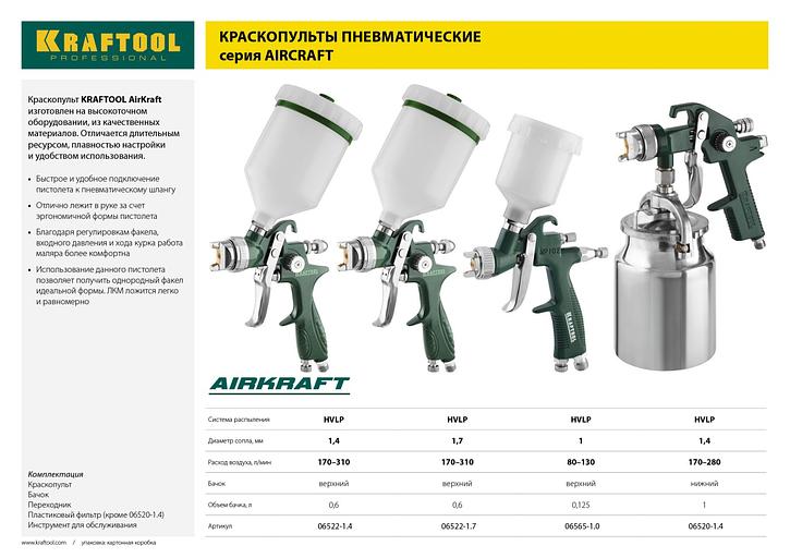KRAFTOOL AIRKRAFT MINI, HVLP, 1 мм, пневматический краскопульт с верхним бачком (06565-1.0) фото 10