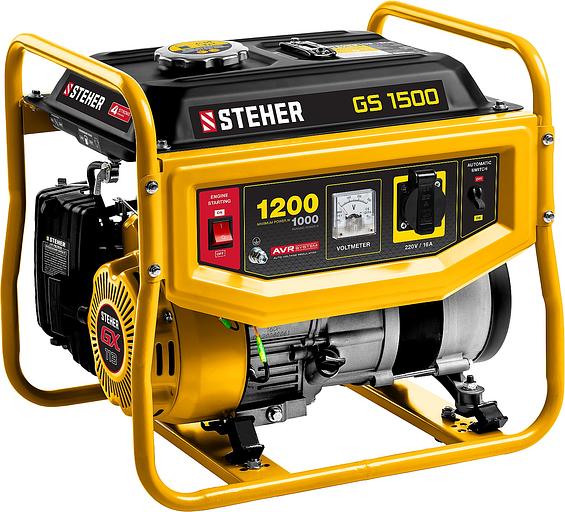 STEHER 1200 Вт, бензиновый генератор (GS-1500) фото 1