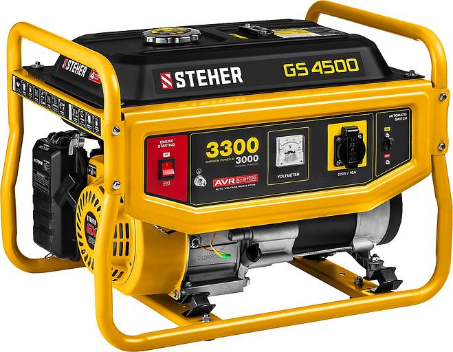 STEHER 3300 Вт, бензиновый генератор (GS-4500) фото 1