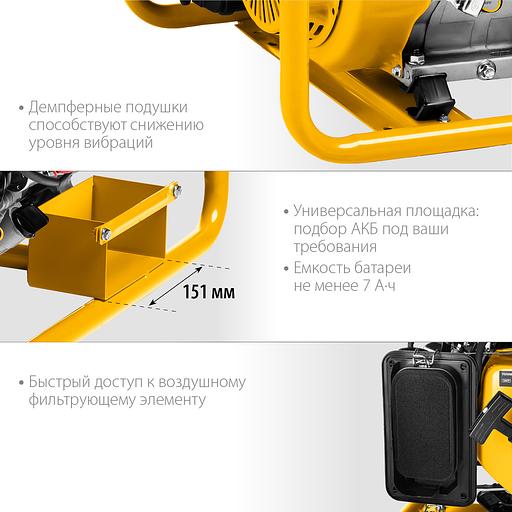 STEHER 3300 Вт, бензиновый генератор с электростартером (GS-4500E) фото 8