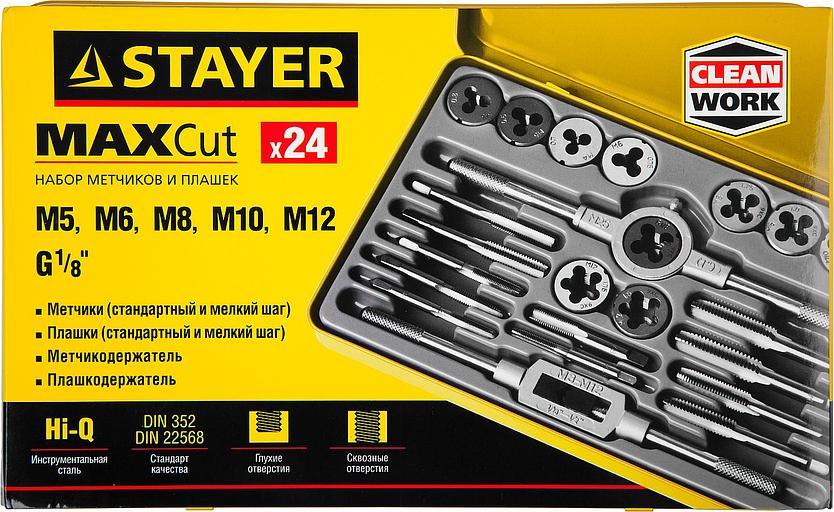 STAYER MaXCut, 24 предмета, легированная сталь, набор метчиков и плашек (28020-H24) фото 4
