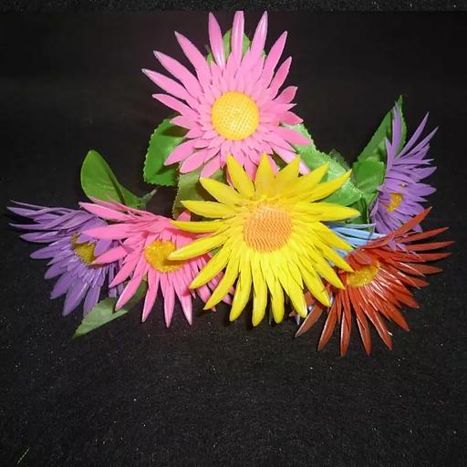 Букет астры 5 голов 30см 079-9201 фото 3