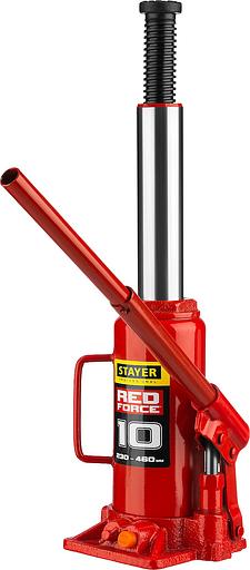 STAYER RED FORCE, 10 т, 230 - 460 мм, бутылочный гидравлический домкрат, Professional (43160-10) фото 2