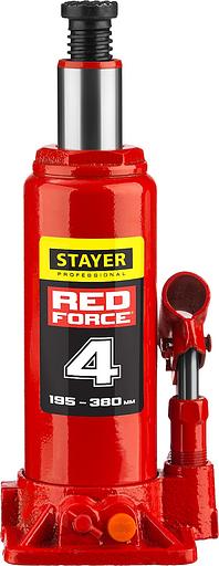 STAYER RED FORCE, 4 т, 195 - 380 мм, бутылочный гидравлический домкрат, Professional (43160-4) фото 3