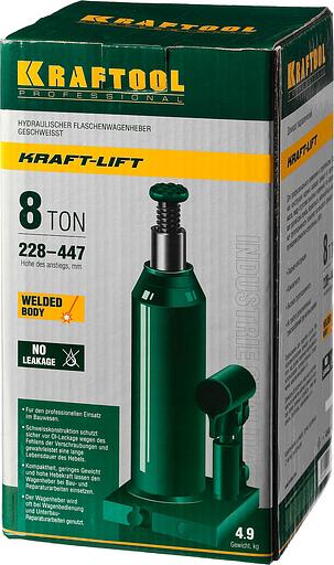 KRAFTOOL KRAFT-LIFT, 8 т, 230 - 457 мм, бутылочный гидравлический домкрат (43462-8) фото 10
