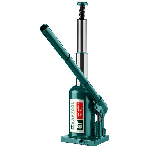 KRAFTOOL DOUBLE RAM, 6 т, 170 - 420 мм, с увеличенным подъемом, двухштоковый бутылочный домкрат (43463-6) фото 6