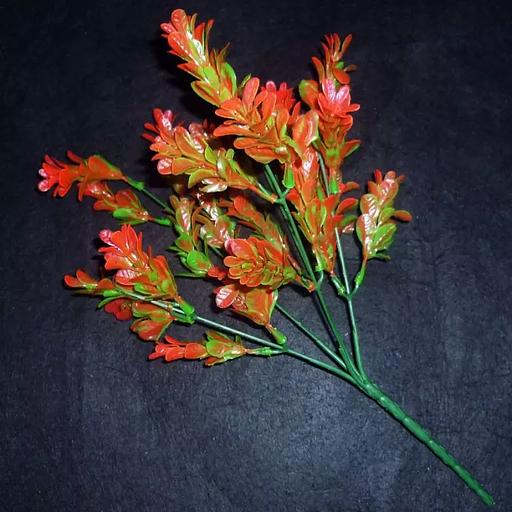 Букет 25 веток зелени красно-зелёных листиков 163-095 32см фото 1