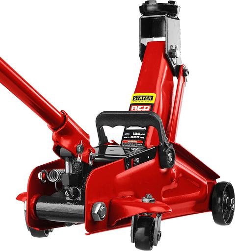 STAYER R-22 RED FORCE, 2 т, 125 - 320 мм, подкатной домкрат для легковых а/м, Professional (43152-2) фото 3