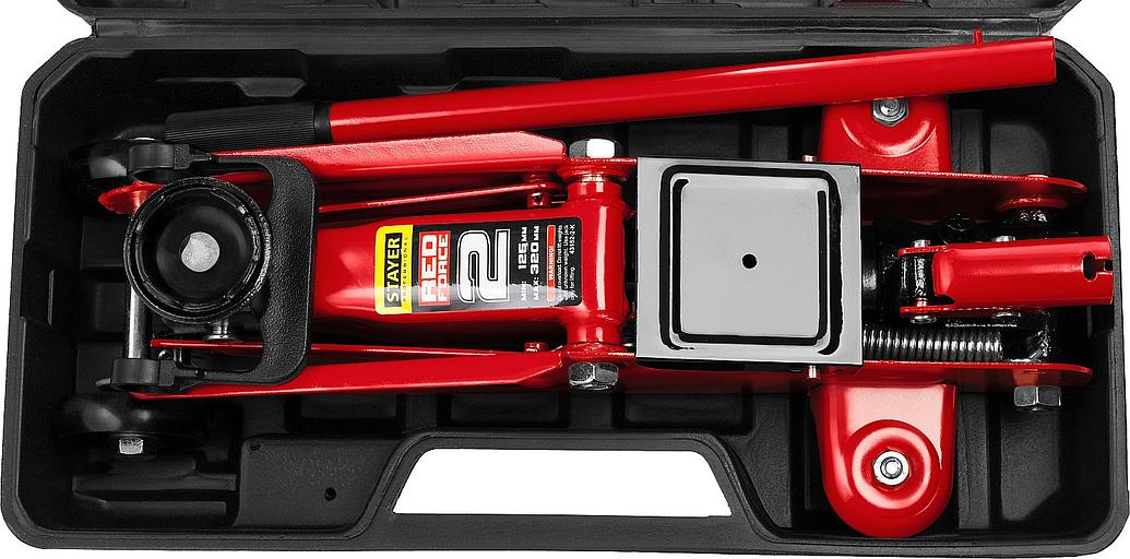 STAYER R-22 RED FORCE, в кейсе, 2 т, 125 - 320 мм, подкатной домкрат для легковых а/м, Professional (43152-2-K) фото 8
