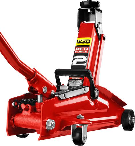 STAYER R-28 RED FORCE, 2 т, 130 - 350 мм, подкатной домкрат для легковых а/м, Professional (43153-2) фото 3