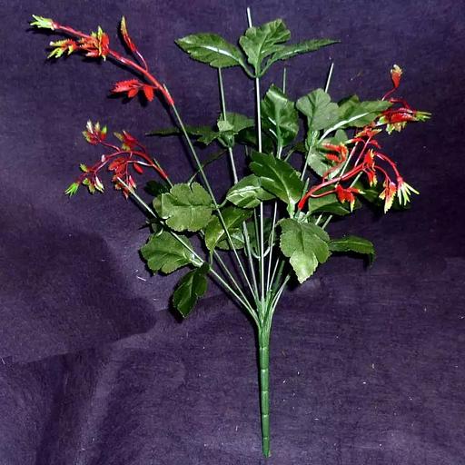 Подбукетник 7 голов и 11 тройных листов 4 велюшки 47см 161-020/096 фото 1