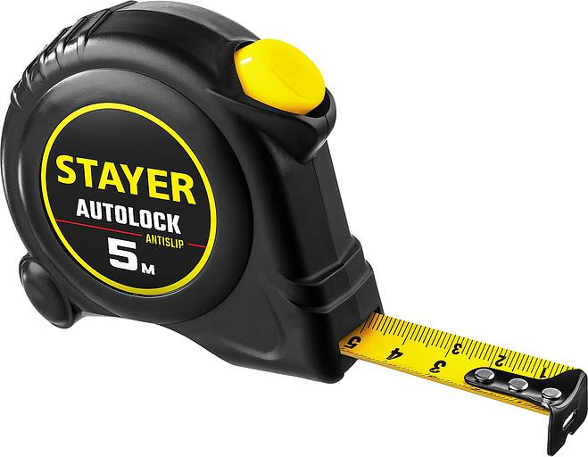 STAYER AutoLock, 5 м х 19 мм, рулетка с автостопом (2-34126-05-19) фото 1