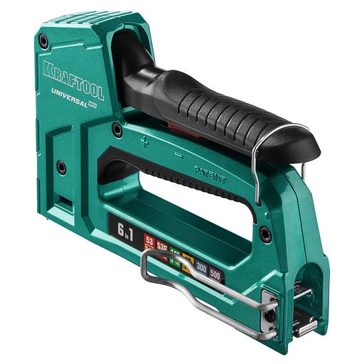 KRAFTOOL Universal-HD, 6-в-1: 53 (A/10/JT21) 23GA (6 - 14 мм)/140 (G/11/57) 20GA (8 - 14 мм)/13/53F/300/500, универсальный алюминиевый степлер (3188) фото 9