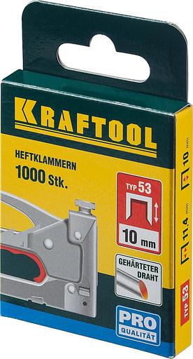 KRAFTOOL скобы тип 53 (A/10/JT21), 10 мм, калибр 23GA. 1000 шт (31670-10) фото 2