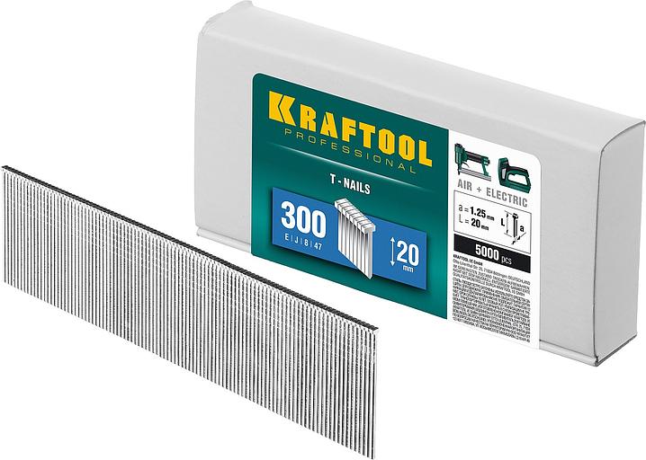 KRAFTOOL гвозди тип 300 (47/J/ F), 20 мм, калибр 18GA. 5000 шт (31785-20) фото 1