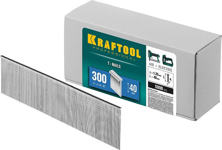 KRAFTOOL гвозди тип 300 (47/J/ F), 40 мм, калибр 18GA. 5000 шт (31785-40) фото 1