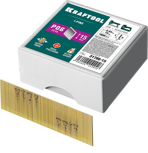 KRAFTOOL шпильки тип P0.6, 15 мм, калибр 23GA. 10 000 шт (31786-15) фото 1